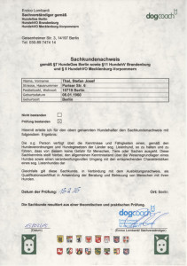 Hundetrainer Stefan Thal - Sachkundenachweis